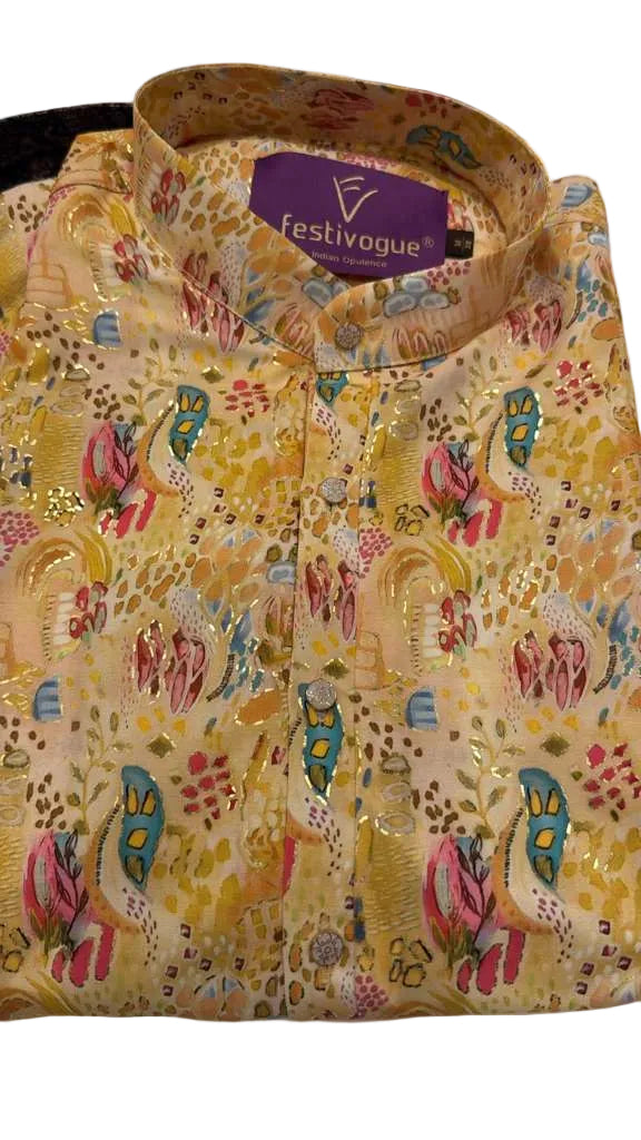 Saffron Mosaic Majesty Kurta Set