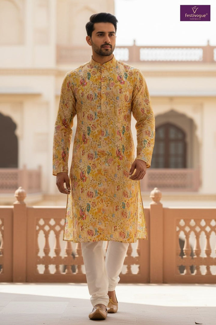 Saffron Mosaic Majesty Kurta Set
